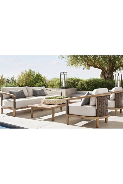 Latanwood Lithe Ahşap Bahçe Oturma Grubu