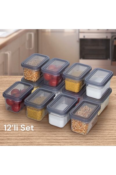 Nesto Home 12-Piece Food and Pulses Storage Set - Refrigerator and Freezer Organizer 12X580 ML