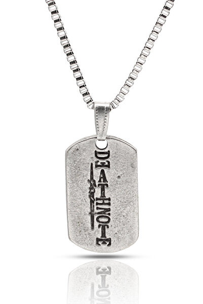 kolbi قلادة Death Note Anime Fan - مع سلسلة مكعبات فضية عتيقة