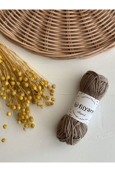 Filyarn Baby Cotton 100% Cotton Punch, Knitted, Amigurumi 25 Gr Cotton Yarn - Light Brown