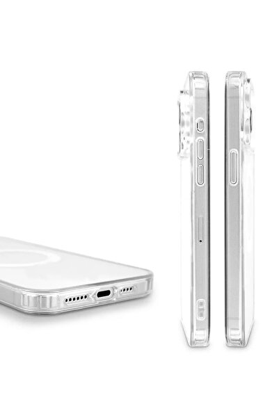 CEPSTOK Apple Iphone 15 Plus(6.7") Magsafe Wireless Şarj Özellikli Şeffaf Kılıf