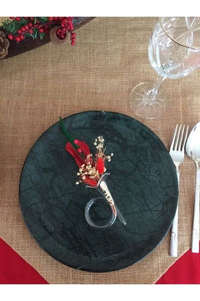 fabula botanik Table Ornament - 6-Piece Blown Glass Napkin Holder