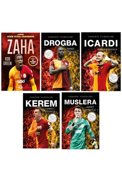Dokuz Yayınları Sahanın Yıldızları KEREM AKTÜRKOĞLU MUSLERA İCARDİ (Poster Sticker Futbolcu Kartı HEDİYE) 5 KİTAP