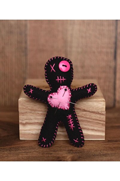 PİRAMİGO Voodoo Bebeği Black Pink Voodoo Doll Zombi Bebek