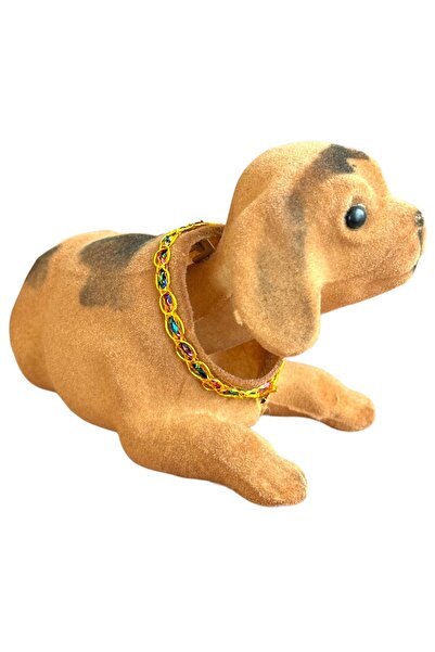 TRUST STORE KAFA SALLAYAN KÖPEK ARABA SÜSÜ KAHVERENGİ RENK 14 CM