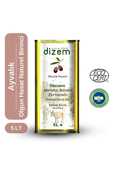 Dizem Organik Sertifikalı Soğuk Sıkım Naturel Birinci Zeytinyağı 5 Lt