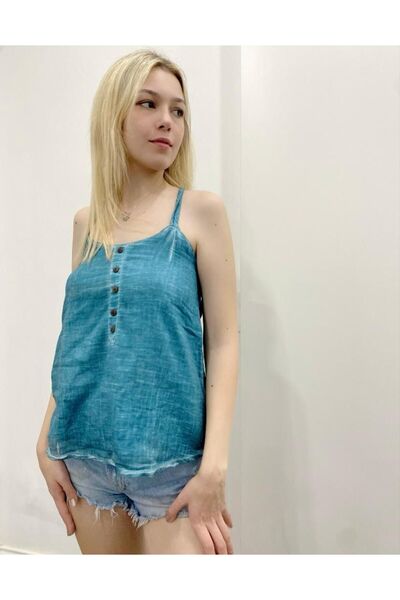 Bohemian Women's Back Cross Strap Organic Cotton Natural Antique Woven Blouse