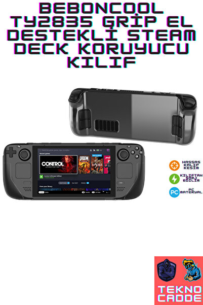 beboncool TY2835 El Tutucu Grip Tasarım Steam Deck Koruyucu Sert Kılıf