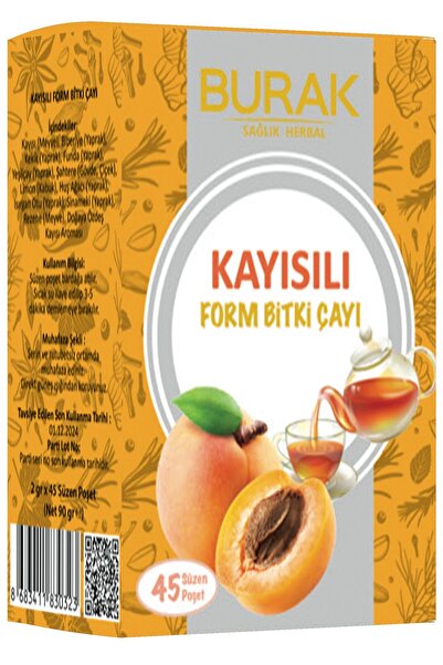 Burak Sağlık Herbal Kayısılı Form Bitki Çayı 45 li Süzen Poşet