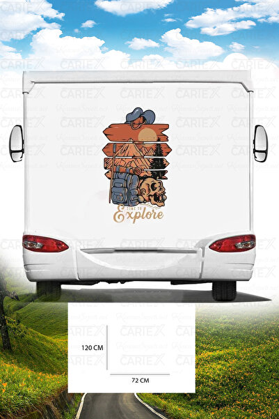 HMNL Karavan Doğa Baskı Sticker - Keşif Sticker - Dağ Ve Orman Sticker - Güne...