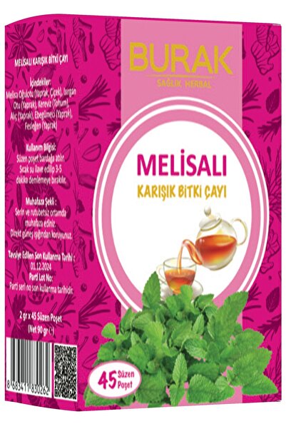 Burak Sağlık Herbal 45 عبوة من أكياس شاي الأعشاب المختلطة من ميليسا