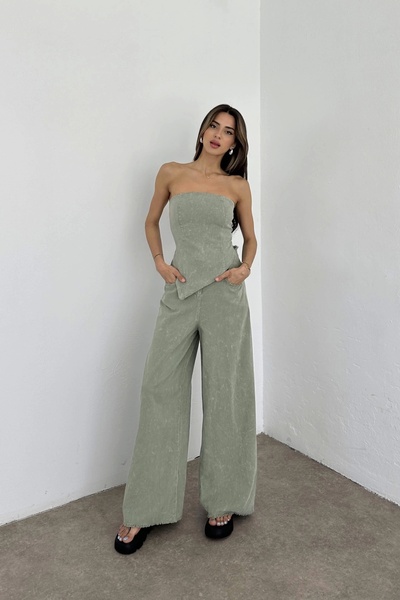 Eka Green Jean Look Washable γυναικείο παντελόνι - 1006-2315
