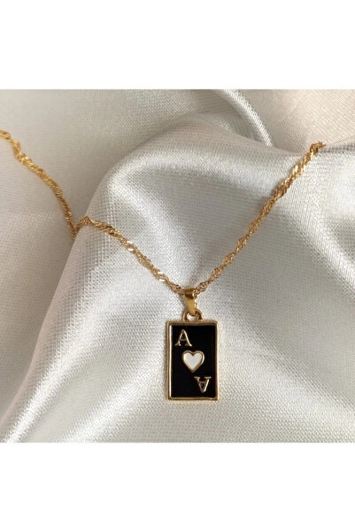 Fiamoss Women's Black Cup Ace Necklace