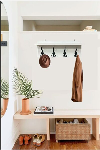 ESYAH Beyaz Duvar Elbise Askısı