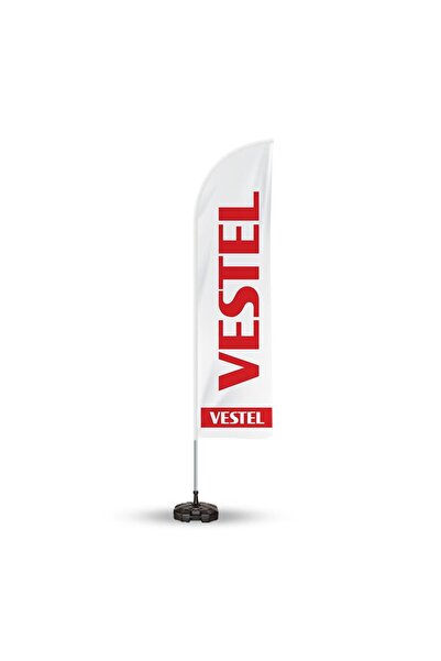 Vestel Reklam Yönlendirme Ve Tanıtım Yelken Bayragı Beyaz