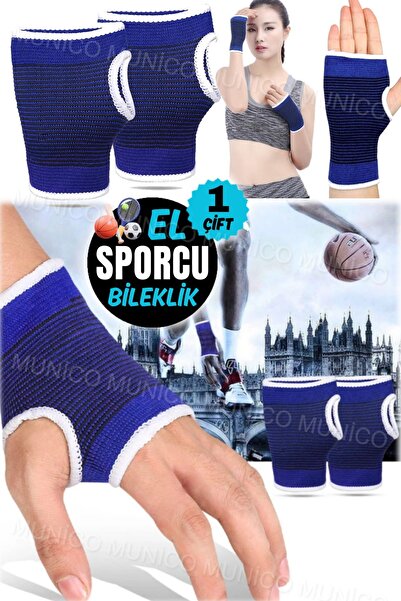 Munico 1 Çift Tüm Bedenlere Uyumlu Esnek El Bilek Koruyucu Bandaj Bİleklik De...