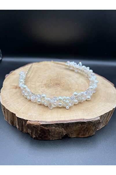 Gelintacım Coroană și accesoriu de păr elegant pentru mireasă cu piatră de cr...