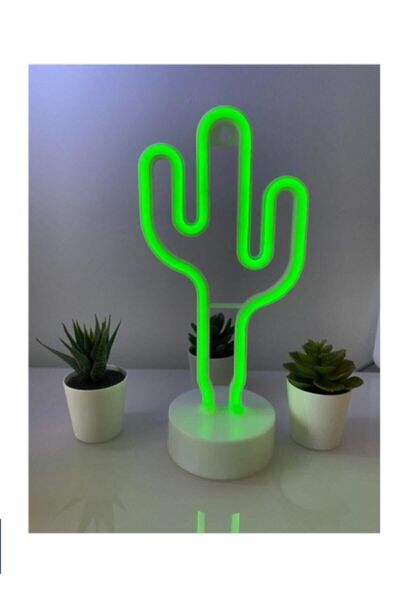 Teknoviral Dekoratif Neon Led Kaktüs Lamba