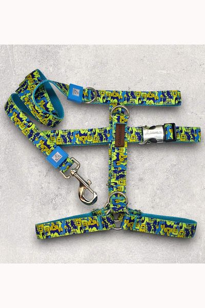 CARAMELOS H Type Dog Collar Set - Chest and Walking Collar, Medium and Large Breed