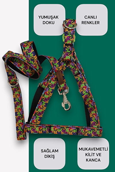 CARAMELOS KÖPEK TASMA SET- GÖVDE TASMASI + GEZDİRME KAYIŞI