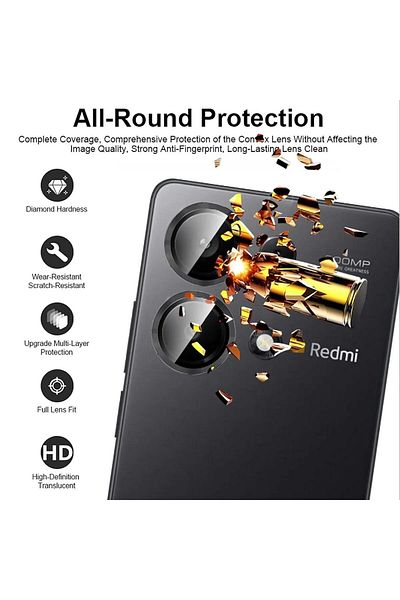 İncisoft Xiaomi Redmi Note 13 Pro 4G - عدسة كاميرا مقواة، زجاج واقي سهل الاستخدام