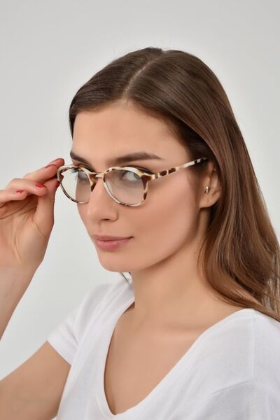PETİTO Talita Sütlü Kahve Unisex Mavi Işık Koruyucu Ekran Gözlüğü 47-20-140 O...