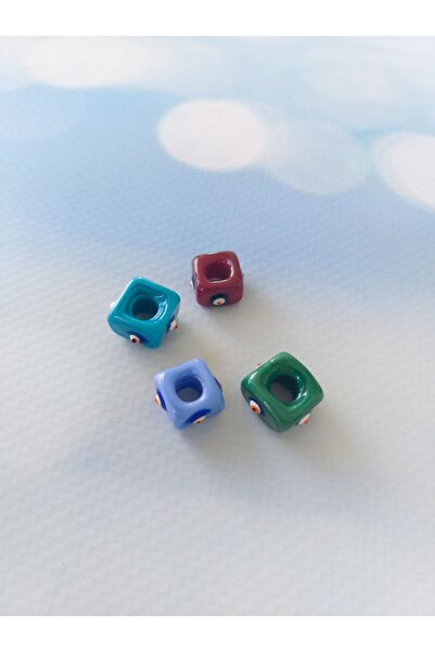 Bonanka Murano Glass Beads - Square Evil Eye - Set1 (4 Pieces)