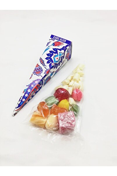 SuNaz Mevlüt Şekeri Çini Desenli Külah Kutu mevlid hediyesi Mevlüt Şekeri 10külah X 90gr