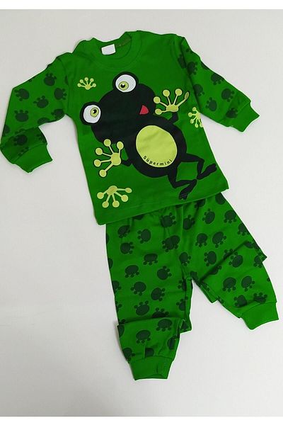 Süpermini Set de pijamale cu broasca verde pentru baieti