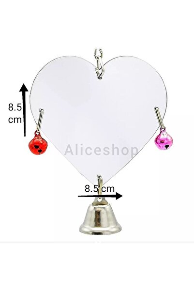 Alice Çift Taraflı Muhabbet Kanarya Cennet Sultan Ve Küçük Kafes Kuşları Için Dekoratif Kalp Şekilli Ayna