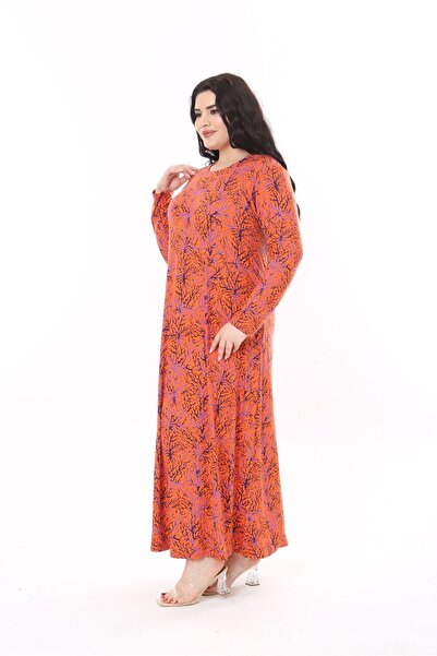 mezura tekstil Plus Size Viscose Combed Cotton - Maxi Φόρεμα Κατάλληλο για Hijab