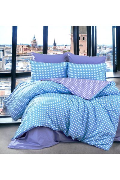 MAJESTE Exclusive 100% Cotton Poplin Akfil Ranforce Double Duvet Cover Set (4 Pillow Cases)-1324M