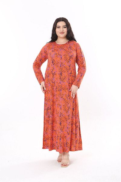 mezura tekstil Plus Size Viscose Combed Cotton - Maxi Dress Suitable for Hijab