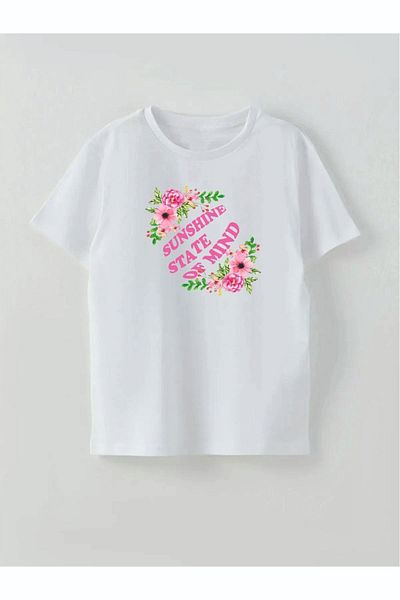 Cevval Tricou pentru fete - cu imprimeu și imprimeu cu trandafiri