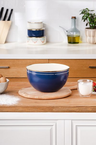 Emsan 24 cm Hasbahçe Enamel Mixing Bowl
