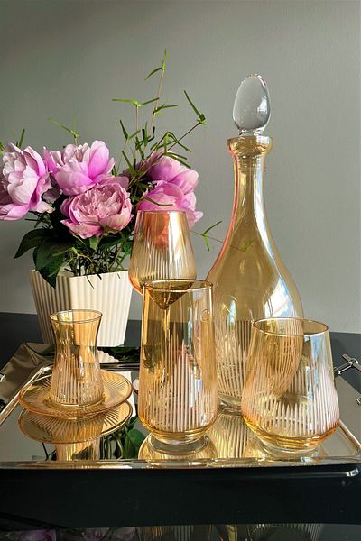 DECOSTYLE Hisar Bal 61 Pieces Paşabahçe Glass Cup Set for 12 People