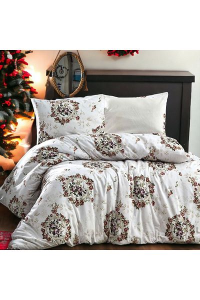 MAJESTE Combined/Cotton Ranforce Does Not Want Iron, Non-Wrinkle Single Duvet Cover Set-2 with Pillow Case-11241t