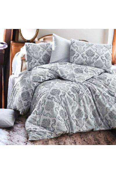 MAJESTE Combined/Cotton Ranforce Does Not Want Iron, Non-Wrinkle Double Duvet Cover Set-4 with Pillow Case-2263