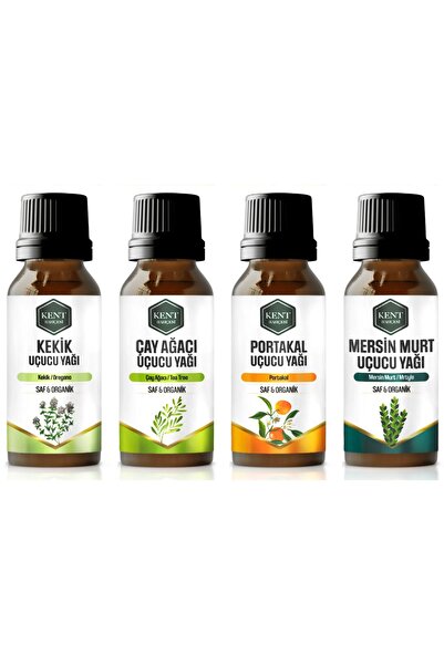 KENT BAHÇESİ 4 Lü Uçucu Yağ Seti Kekik Çay Ağacı Portakal Mersin Murt 10 ml %...