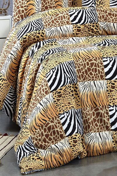 MAJESTE Leopard and Zebra Patterned / Cotton Ranforce Non-Iron Wrinkle-Resistant Single Duvet Cover Set - 6157