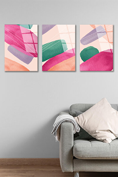 BV DEKOR ΣΕΤ 3 ΤΕΜΑΧΙΩΝ ΑΦΗΡΗΜΕΝΟ ΡΟΖ ΓΕΩΜΕΤΡΙΚΟ ΣΧΕΔΙΟ ΔΙΑΚΟΣΜΗΤΙΚΟ ΓΥΑΛΙΝΟ ...