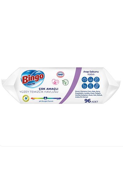 Bingo Lavender Scented Surface Cleaning Towel - 96 Pieces