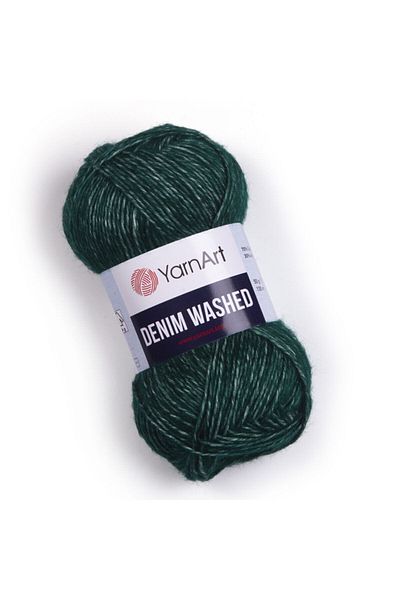 Yarnart Denim Washed - Μελανζέ Πλεκτό Χειροποίητο Σπάτσο Σκούρο Πράσινο-924