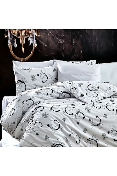 MAJESTE Combined/Cotton Ranforce Does Not Want Ironing Non-Wrinkle Double Duvet Cover Set - With 4 Pillowcases-1355