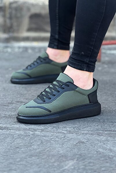Wagoon WG019 Χακί Πλεκτά Ανδρικά Casual Παπούτσια