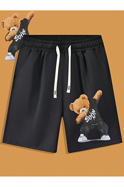 Mella&Co Nová móda – šortky do kapsy s černo-šedým potiskem