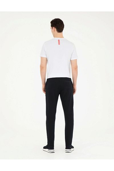 Pierre Cardin OBIN Slim Fit Knitted Trousers with Pockets - Side Zipper and Elastic Waist
