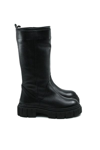 Gusse Women's Black Genuine Leather Boots