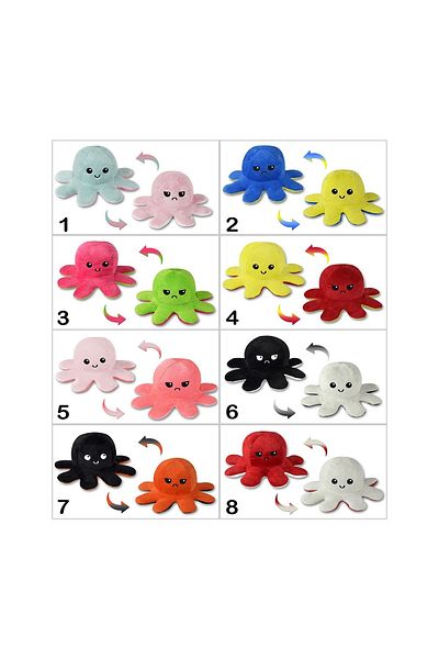 Halley Oyuncak 20 Cm Plush Octopus - Two-Faced