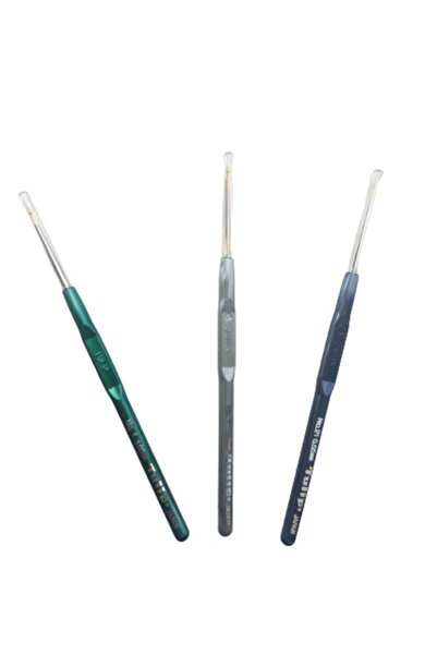 Kezban Tekstil 3 Adet Tulip Örgü Dantel Oya Tığı Plastik Saplı 1no, 7no, 21no